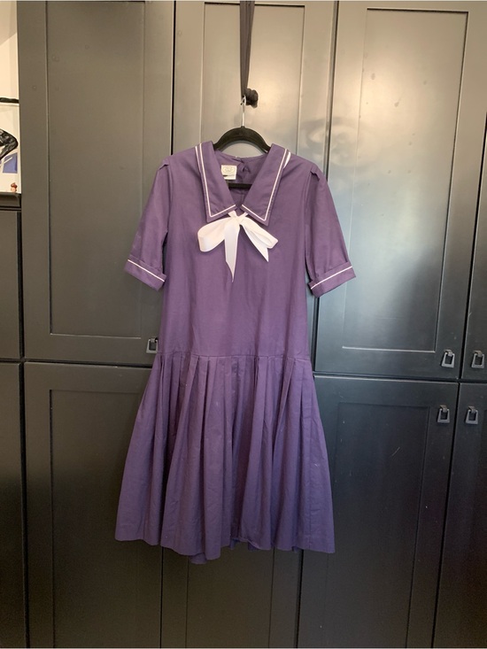 Laura Ashley Dresses & Skirts - Vintage Laura Ashley MIDI Navy  Sailor-Style Dress with White Bow Accent